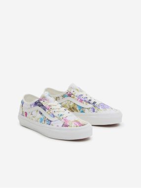 White Women Floral Sneakers VANS Old Skool Tapered - Women