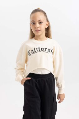 DEFACTO Crop Crew Neck Sweatshirt