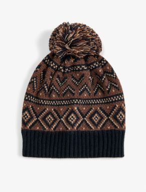 Koton Knitted Beret Ethnic Patterned with Pompom Detail