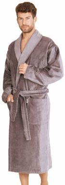 Bathrobe De Lafense 803 M-2XL men's gray-striped 088