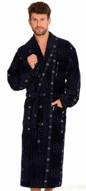 Bathrobe De Lafense 803 M-2XL men's navy blue-greek 091