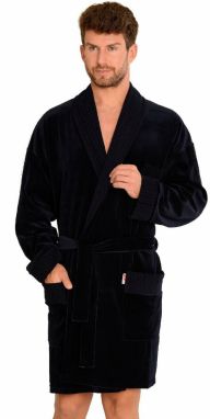 Bathrobe De Lafense 711 Velour M-2XL men's navy blue 042