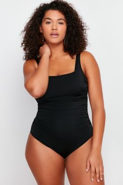 Trendyol Curve Black Square Collar Swimsuit with Recovery Effect