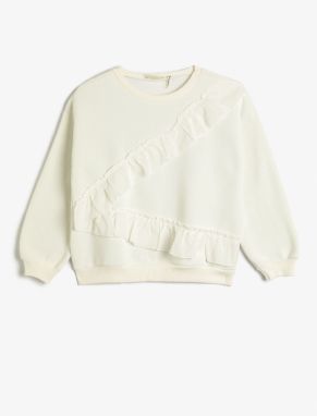 Koton Sweatshirt Long Sleeve Ruffle Detail Crew Neck Raised