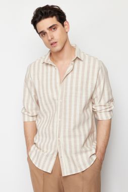 Trendyol Stone Regular Fit Striped Shirt