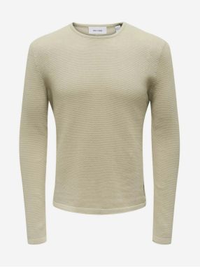 Beige men's basic sweater ONLY & SONS Panter - Men