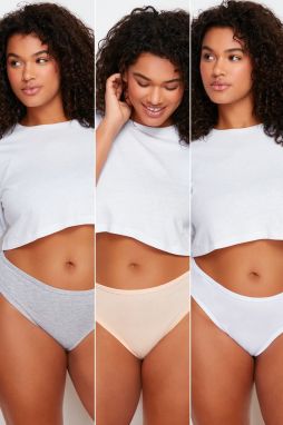 Trendyol Curve 2 Grey- 1 White- 1 Skin Packed Panties