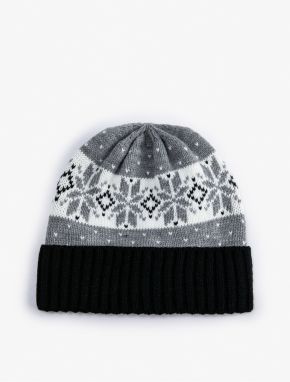 Koton Knit Beanie with Fold Detailed Winter Theme Patterned