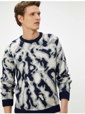 Koton Crew Neck Sweater Batik Look Acrylic Blend