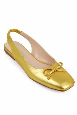 Capone Outfitters Women's Open Back Flat Toe Bow Detailed Elastic Back Flats