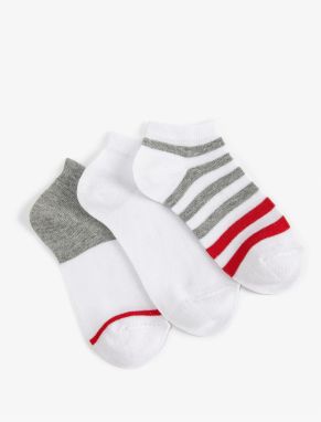 Koton Set of 3 Multicolored Striped Cotton-Mixed Socks