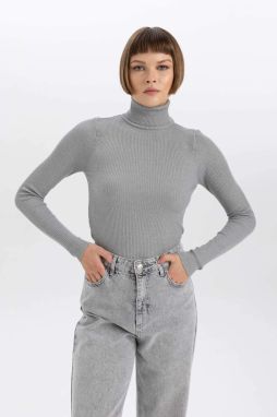 DEFACTO Slim Fit Turtleneck Ribana Pullover