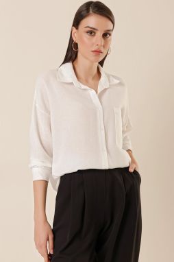 By Saygı One Pocket, Oversized See-through Linen Shirt