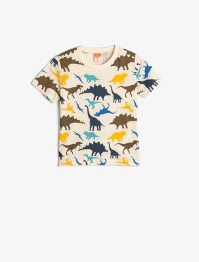 Koton T-Shirt Short Sleeve Crew Neck Dinosaur Graphic Printed Cotton