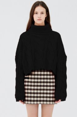 Madmext Mad Girls Black Turtleneck Sweater