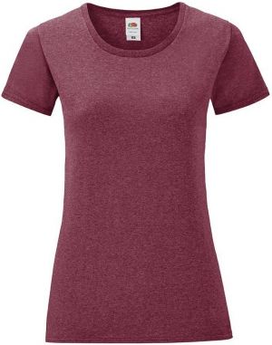 Iconic Burgundy Women's T-shirt in combed cotton Fruit of the Loom