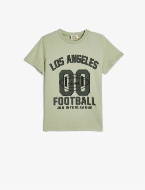 Koton T-Shirt Football Themed Short Sleeve Crew Neck Cotton