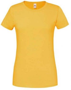 Iconic 195 Ringspun Premium Premium Fruit of the Loom Women's Yellow T-shirt