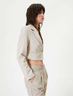 Koton Crop Blazer Jacket Long Sleeve