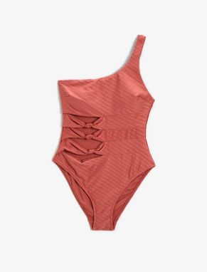 Koton One Shoulder Swimsuit with Window Detail