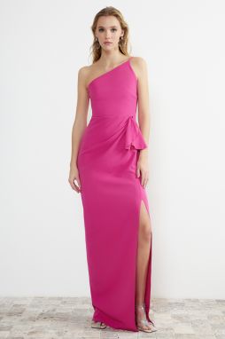 Trendyol Fuchsia Plain Regular Woven Evening Dress & Graduation Dress