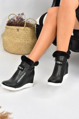 Fox Shoes Black Women's Hidden Heel Boots