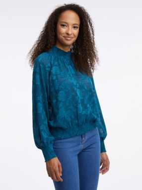 Orsay Blue Ladies Patterned Blouse - Women