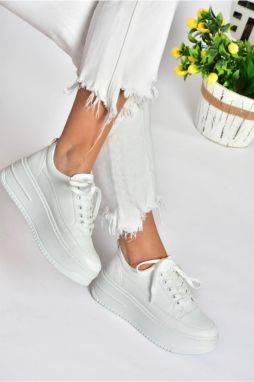 Topánky Fox P274117509 biela dámska športová obuv s vysokou podrážkou tenisky