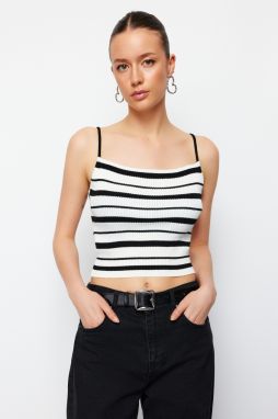 Trendyol Black Strap Crop Knitwear Blouse