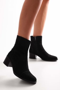 Shoeberry Women's Kanie Black Genuine Suede Leather Boots Black Genuine Suede Leather