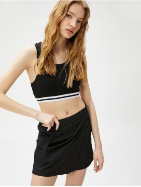 Koton Crop Athlete U-Neck Rib Detailed