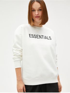 Koton Letter Embroidered Sweatshirt Thick Cotton