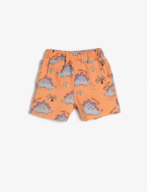 Koton Shorts with Dinosaur Print, Elastic Waist, Cotton