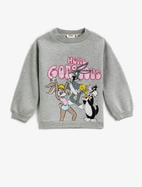 Koton Looney Tunes Printed Sweatshirt Licensed Half Turtleneck Long Sleeve