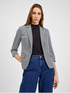 Orsay White and Black Checkered Jacket - Ladies