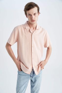 DEFACTO Regular Fit linen Short Sleeve Shirt