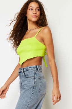 Trendyol Yellow Crop Back Tie Detailed Knitwear Blouse