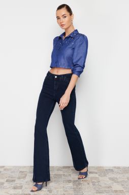 Trendyol Indigo Denim Look Stone Woven Shirt