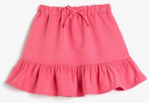 Koton Frilled Elastic Waist Modal Fabric Girls' Mini Skirt