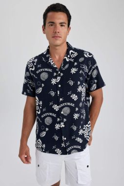 DEFACTO Relax Fit Cotton Printed Short Sleeve Shirt