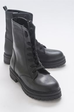 LuviShoes Singa Black Skin Women's Boots