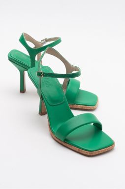 LuviShoes Novel Green Skin Women's Heeled Shoes