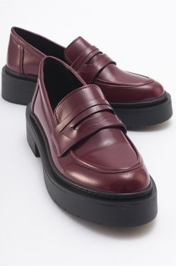 LuviShoes NONTE Women's Burgundy Spread Loafers