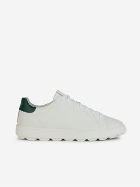 White Men's Leather Sneakers Geox Spherica Ecub - Men's