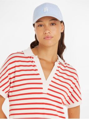 Blue and White Ladies Striped Cap Tommy Hilfiger Iconic Prep - Women