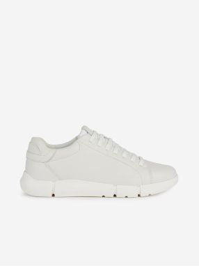 White Men's Leather Sneakers Geox Adacter - Men's