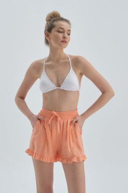 Dagi Salmon Frilly Viscose Shorts