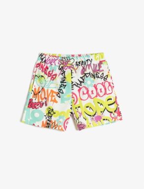 Koton The Shorts Waist Elasticated, Printed with pockets.