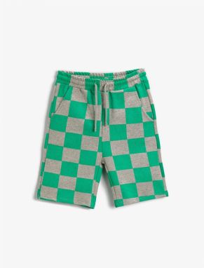 Koton Plaid Shorts Above Knee with Elastic Waist