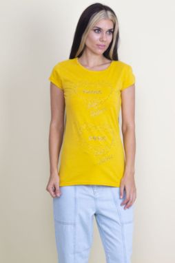 Şans Women's Yellow Stone Detailed T-Shirt